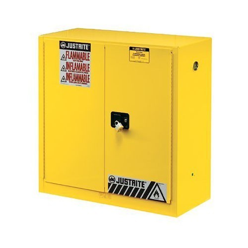 Justrite® 400-893000 Safety Cabinet, 30 gal, 44 in Height, 43 in Width, 18 in D, Steel