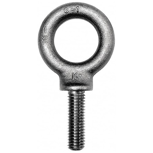 KEN FORGING K2035 Fully Threaded Shoulder Pattern Eye Bolt, 1-3/4-5, 3-3/4 in L Shank, Drop Forged Carbon Steel, Self-Colored