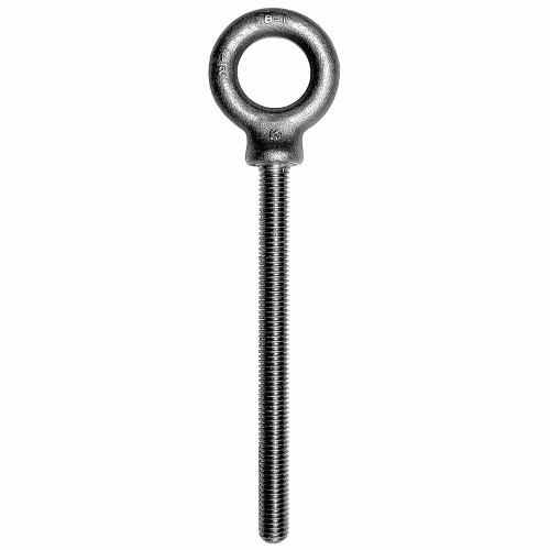 Eye Bolt, Imperial, 1/2 in-13 Diameter - Thread, 6 in Shank Length, Steel, Shoulder, Plain
