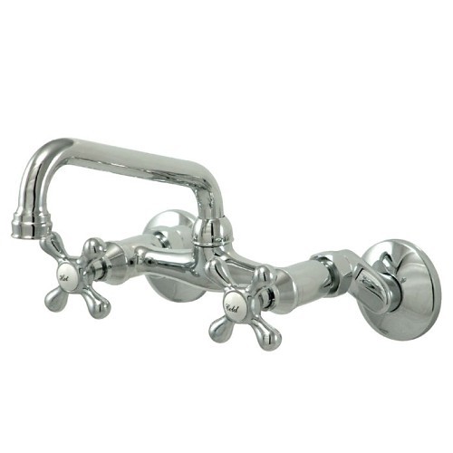 KINGSTON KS213C Kitchen Faucet, Traditional, Kingston, 60 psi, Polished Chrome, 2 Handles, Cross Handle