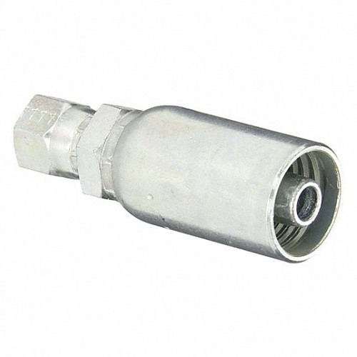 KURT FJX-06-04 Hydraulic Crimp Fitting, 3/8 in Nominal, 37 deg JIC Female Swivel x Hose End, Carbon Steel