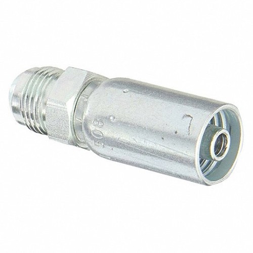 KURT MJ-06-06 Hydraulic Crimp Fitting, 3/8 in Nominal, 37 deg JIC Male Rigid x Hose End, Carbon Steel