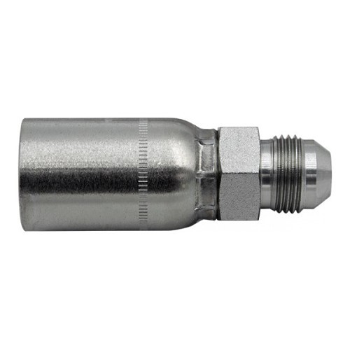 KURT MJ-06-08 Hydraulic Crimp Fitting, 3/8 in Nominal, 37 deg JIC Male Rigid x Hose End, Carbon Steel