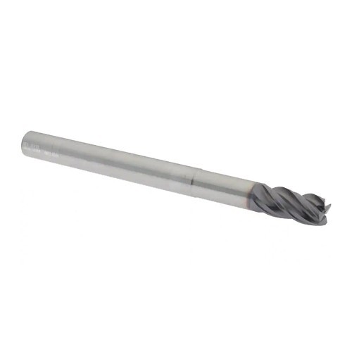 KYOCERA SGS Precision Tools SGS® 36462 Corner Radius End Mill, 1/2 in Cutter Dia, 0.03 in Corner Radius, 1 in Length of Cut, 4 Flutes, 1/2 in Shank Dia, 6 in Overall Length, AITiN Coated