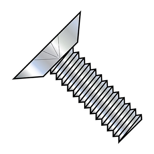 Kanebridge 0808MPU Machine Screw, Measurement System: Imperial, #8-32, 1/2 in Overall Length, Steel, Flat Undercut, Zinc Plated, Philips Drive