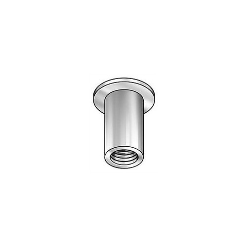 Rivet Nut, Aluminum, 1/4 in-20 Thread, Medium, 0.08 to 0.14 in Grip Range, Domed Head, 0.475 in Head