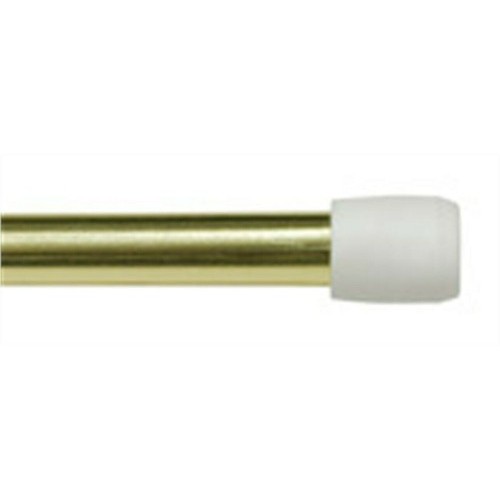 Keeney 427985 Spring Tension Rod, 7/16 in Rod Dia, Steel Cafe Rod With Rubber Gripper Ends, Brass