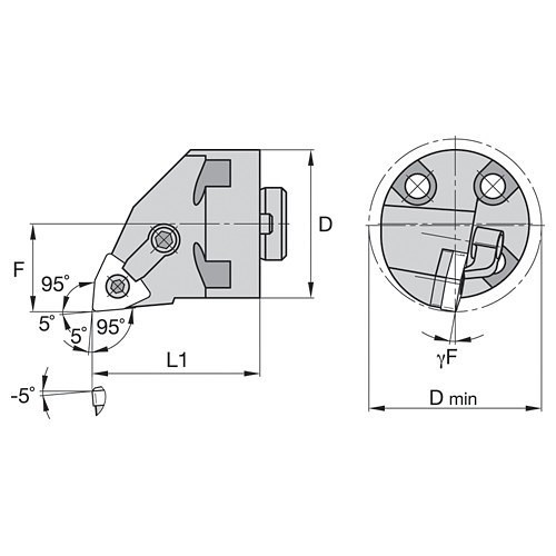 Kennametal® 1095489 Boring Head, Bolt-On Flange Shank, 2 in Shank Dia