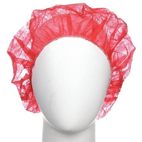 Keystone® Adjustable Cap 110NWI-10-24-RED Bouffant Cap, Disposable, Red, Polypropylene, 24 in Dia