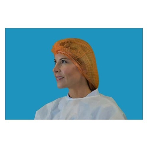 Keystone® Adjustable Cap 111NWI-10-24-ORANGE Bouffant Cap, Disposable, Orange, Polypropylene Pleated, 24 in Dia