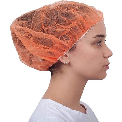 Keystone® Adjustable Cap 75824711036 Bouffant Cap, Orange, Polypropylene, 24 in Dia