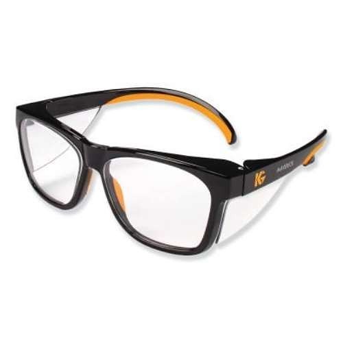 Kimberly-Clark Professional™ Cottonelle® 412-49312 Safety Glass, Shade Anti-Glare Lens Coating, Clear Lens, Black/Orange Frame, Polycarbonate Frame, Polycarbonate Lens