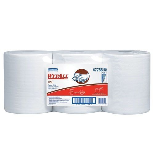 Kimberly-Clark Professional™ 47758 Cleaning Wipe Roll, Center-Pull Cloth, 2 Ply, Paper, White, 9.8 in Width