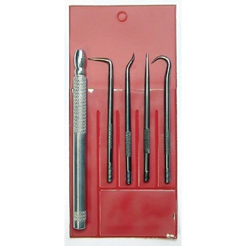 King Tool King Arthur's Tools K4WPC Pick Set, 5 Piece, Carbon Steel Tip, Aluminum Handle