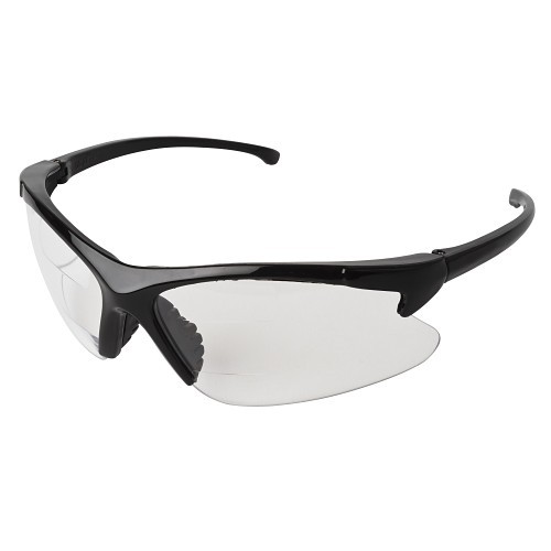 KleenGuard™ 20388 V60 30-06* Bi-Focal Lens Reader Safety Glasses, +2 Diopter, Clear Lens, Black, Nylon Frame, Polycarbonate Lens, 99.9% UVA/UVB/UVC UV Protection, ANSI Z87.1+2010/Z87.1+2015, TAA Compliant
