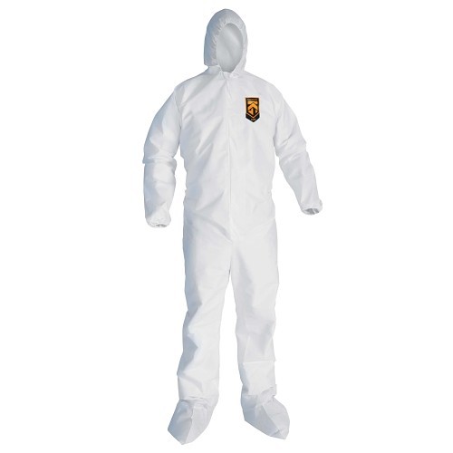 KleenGuard™ 49124 A20 Breathable Lightweight Disposable Coverall, XL, White, SMS Fabric, 29-3/4 in Chest, 32 in L Inseam