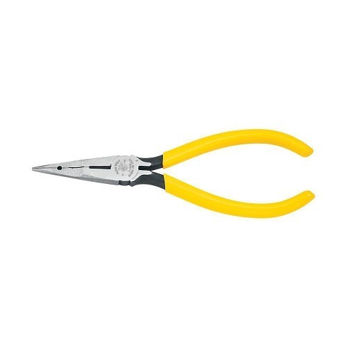 Klein® 71980 Type L1 Long Nose Plier, Knurled/Serrated Steel Jaw, 1-7/8 in L x 0.688 in W Jaw, 6-5/8 in OAL, 3/32 in W Tip