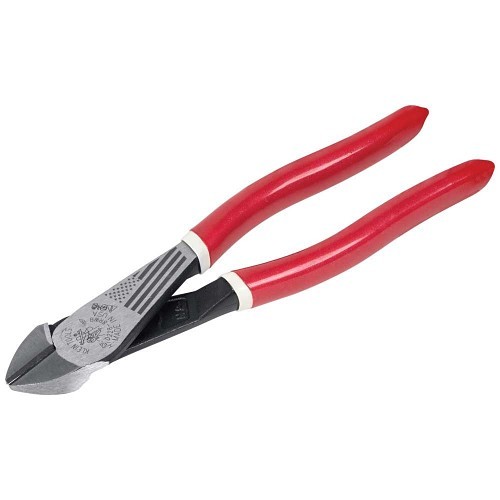 Klein® D2288RWB Diagonal Cutting Plier, 1.02 in Nominal Capacity, 0.81 in L x 1.19 in W x 0.81 in Thk Jaw, 8.06 in Overall Length, Standard Cut Type, Steel Jaw, No Insulated