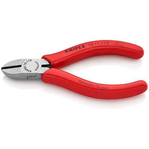 Knipex® 70-11-110 Diagonal Cutting Plier, 3 mm Dia Nominal Capacity, 1 in L x 1-1/4 in W Jaw, 4-1/4 in Overall Length