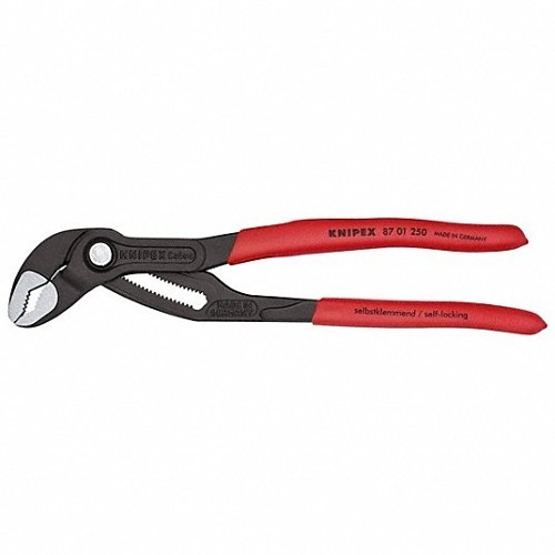 Knipex® 87 01 250 Tongue and Groove Plier, Tongue & Groove, 1-1/4 in L x 1-1/4 in W Jaw, No Insulated Grip, 10 in Overall Length, No Non-Sparking