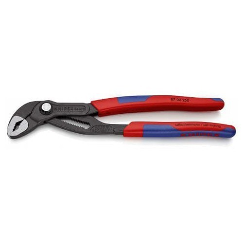 Knipex® 87 02 250 SBA; High-Tech Water Pump Pliers Water Pump Plier, V-Jaw Jaw, 1-1/4 in L x 1-1/8 in W Jaw, Chrome Vanadium Steel Jaw, No Insulated Grip, 10 in Overall Length, No Non-Sparking