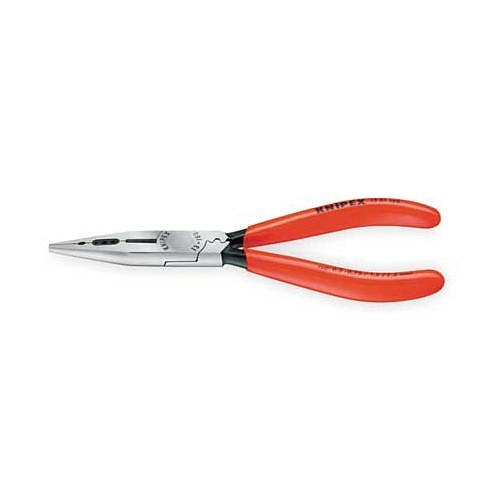 Knipex® G2851247 Long Nose Plier, Serrated Jaw, 1-3/4 in Jaw Length, 1/2 in Jaw Width, Tool Steel Jaw, 6 in Overall Length, 5/16 in Tip Width, Yes Cutter Included, No Non-Sparking, Yes Wire Stripper Included