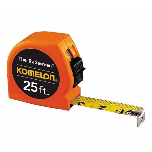 Komelon® 416-T3725 Measuring Tape, 25 ft Blade Length, 1 in Blade Width, Steel Blade, Measuring System: Imperial, Graduations: 1/16 in