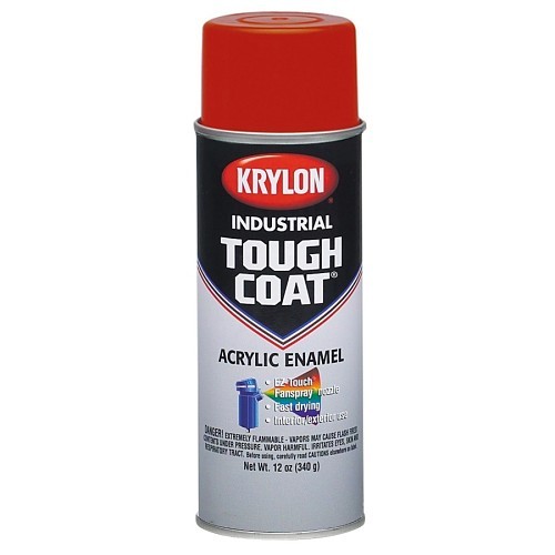 Krylon Products Group Tough Coat A01101 Spray Paint, 16 oz Container, Liquid Form, Cherry Red, 20 to 25 sq-ft Coverage, 1 hr Tack Free, 4 hr Recoat Curing