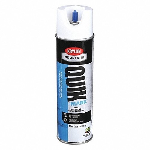 Krylon Products Group QUIK-MARK A03901004 Marking Paint, 17 oz Container, Liquid Form, Brilliant White, 10 min Curing