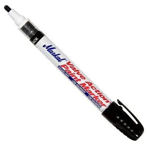 LA-CO® Markal® 96823 Liquid Paint Marker, 1/8 in Tip, Bullet, Fiber Nib/Metal Barrel, Black