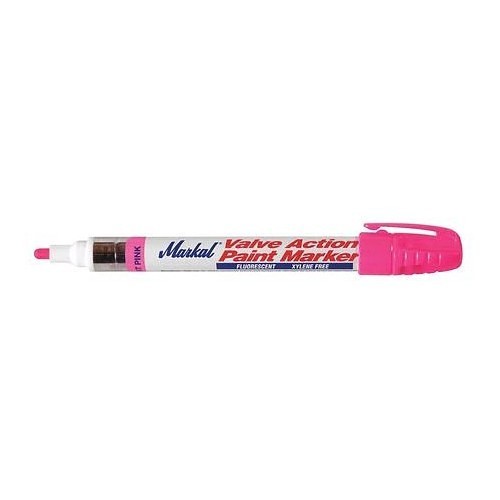 LA-CO Industries Markal® 97053 Paint Marker, 1/8 in Tip, Bullet Tip, Fluorescent Pink