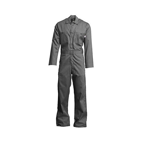 LAPCO FR™ FR CVEFR7GY-L REG Economy Coverall, Large, Gray, 100% Cotton