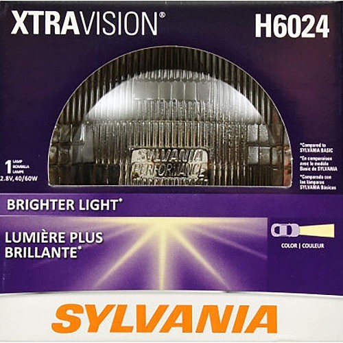 LEDVANCE Sylvania H6024XV.BX Automotive Lamp, 55 W, A-3 Lamp Base Type, Halogen Lamp, Round