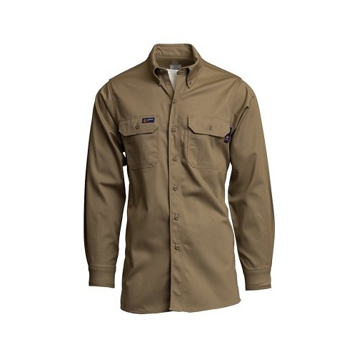 Lapco Manufacturing LAPCO FR™ IKH7-KHK-XL Shirt, No Hooded (Yes/No), Men's, XL, Khaki, Cotton