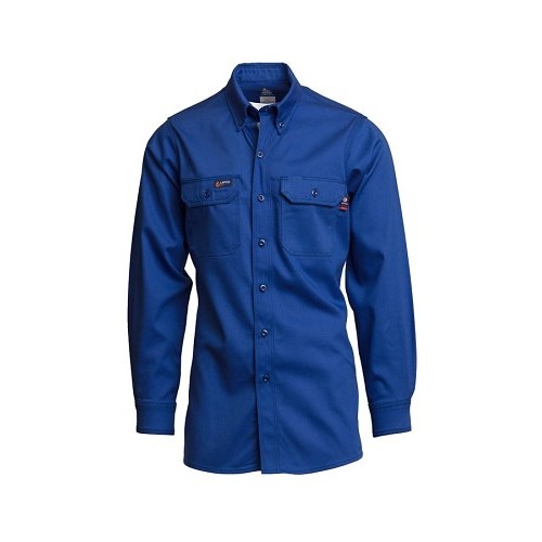 Lapco Manufacturing LAPCO FR™ IRO7-BL-L Shirt, No Hooded (Yes/No), Men's, XL, Blue, Cotton