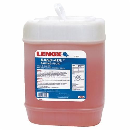 Stanley Black & Decker® Lenox® 68003 Band Ade® Chlorine Free Semi-Synthetic Bandsaw Fluid, 5 gal Carboy, Petroleum Odor/Scent, Liquid Form, Yellow