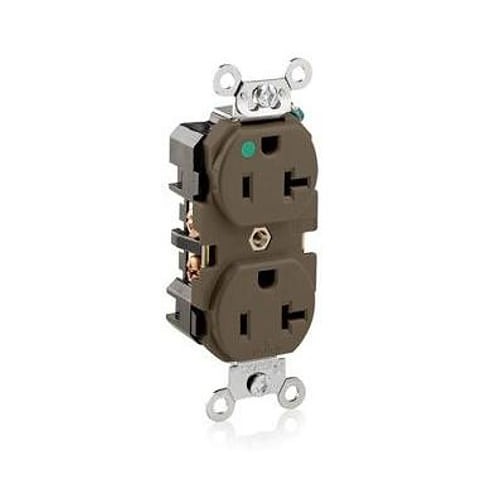 Leviton® 8300 Duplex Receptacle, 125, 20 A Amp, 14 to 10 AWG Wire, 5-20R