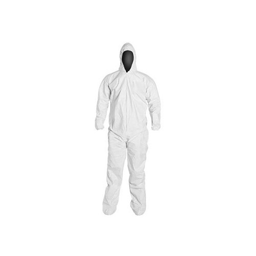 Liberty Glove 17122 Coverall, 3X-Large, White, Polyethylene Film Over Spunbonded Polypropylene