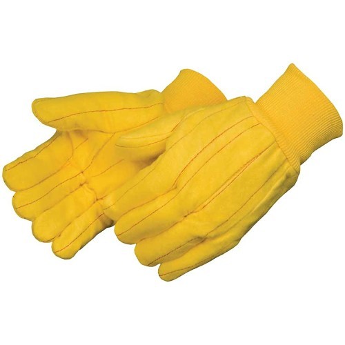 Liberty Glove 4203L Chore Gloves, Straight Thumb, Large, #9, 100% Cotton, Yellow, Knit Wrist Cuff