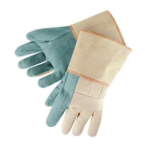 Liberty Glove 4574 Hot Mill Gloves, Universal Size, Cotton, Green, Cotton Palm, Gauntlet Cuff