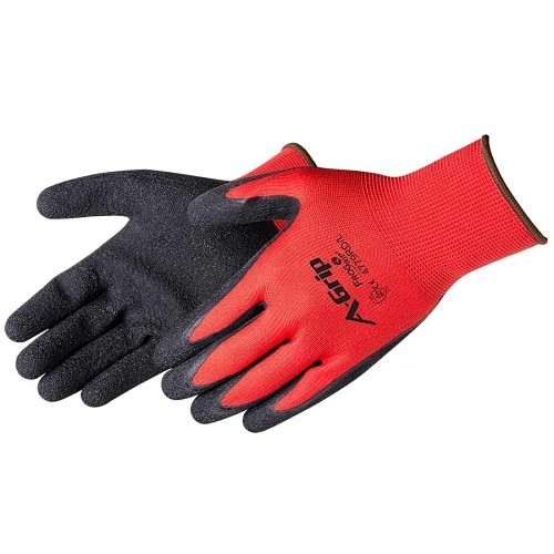 Liberty Glove FroGrip 4779RDLG Work Gloves, Large, #9, Nylon/Polyester, Black/Red, Latex