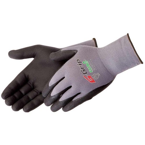 Liberty Glove G-Grip F4600-L Seamless Gloves, Large, #9, Nylon/lycra, Black/Gray, Microfoam, Nitrile Foam Palm, Seamless Knit