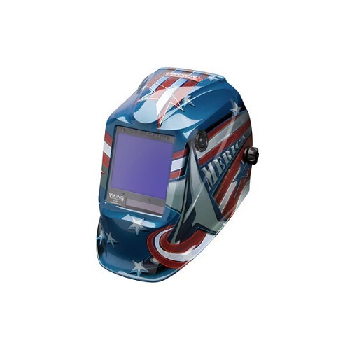 Lincoln Electric Viking K3175-4 Welding Helmet, DIN 5-13 Lens Shade, 3.74 x 3.34 in Viewing Area, Grind Button, 1 CR 2450 Battery with Solar Assist, 2 A, Ansi Z87.1