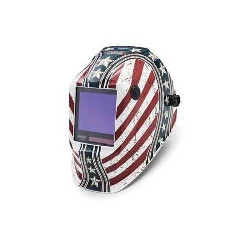 Lincoln Electric Viking K3683-4 Welding Helmet, DIN 5-13 Lens Shade, 3.74 x 3.34 in Viewing Area, Grind Button, 1 CR 2450 Battery with Solar Assist, 2 A, Ansi Z87.1