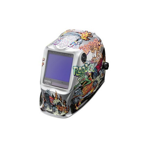 Lincoln Electric Viking K4440-4 Welding Helmet, DIN 5-13 Lens Shade, 3.74 x 3.34 in Viewing Area, Grind Button, 1 CR 2450 Battery with Solar Assist, 2 A, Ansi Z87.1