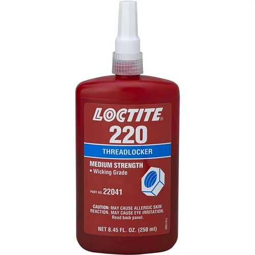 LT22041 Medium Strength Threadlocker, 250 ml Container, Bottle Container, Liquid Form, Blue