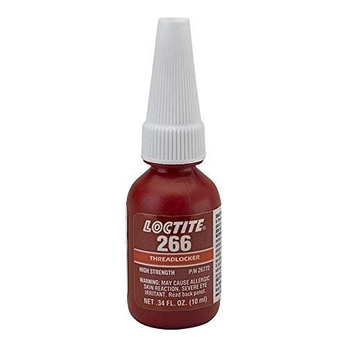Loctite® 232327 266™ 1-Part High Strength High Temperature Threadlocker, 10 mL Bottle, Liquid Form, Red/Orange