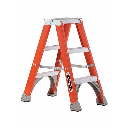 Louisville® FM1500 Platform Stepladder, 3 in Ladder Height, 300 lb, Fiberglass, ANSI Code: A14.5