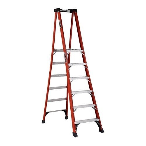 Louisville® FXP1806HD Platform Stepladder, 8.5 ft Ladder Height, 375 lb Load, Fiberglass, 14-1/2 in Platform Width
