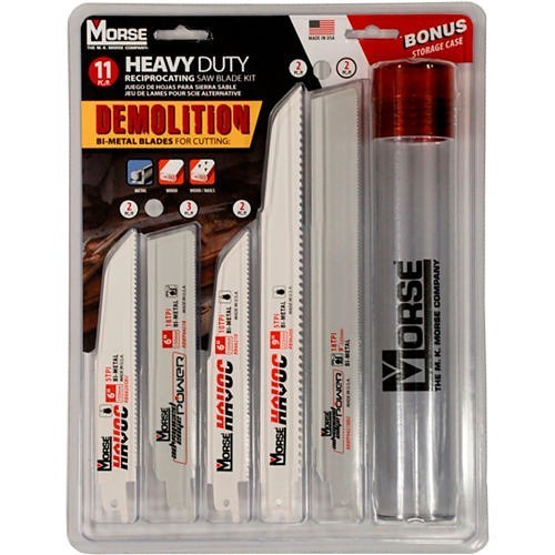 M.K. Morse® 397971 Reciprocating Saw Blade, 7/8 in Width, 6/8/10/11 TPI, Bi-Metal Body